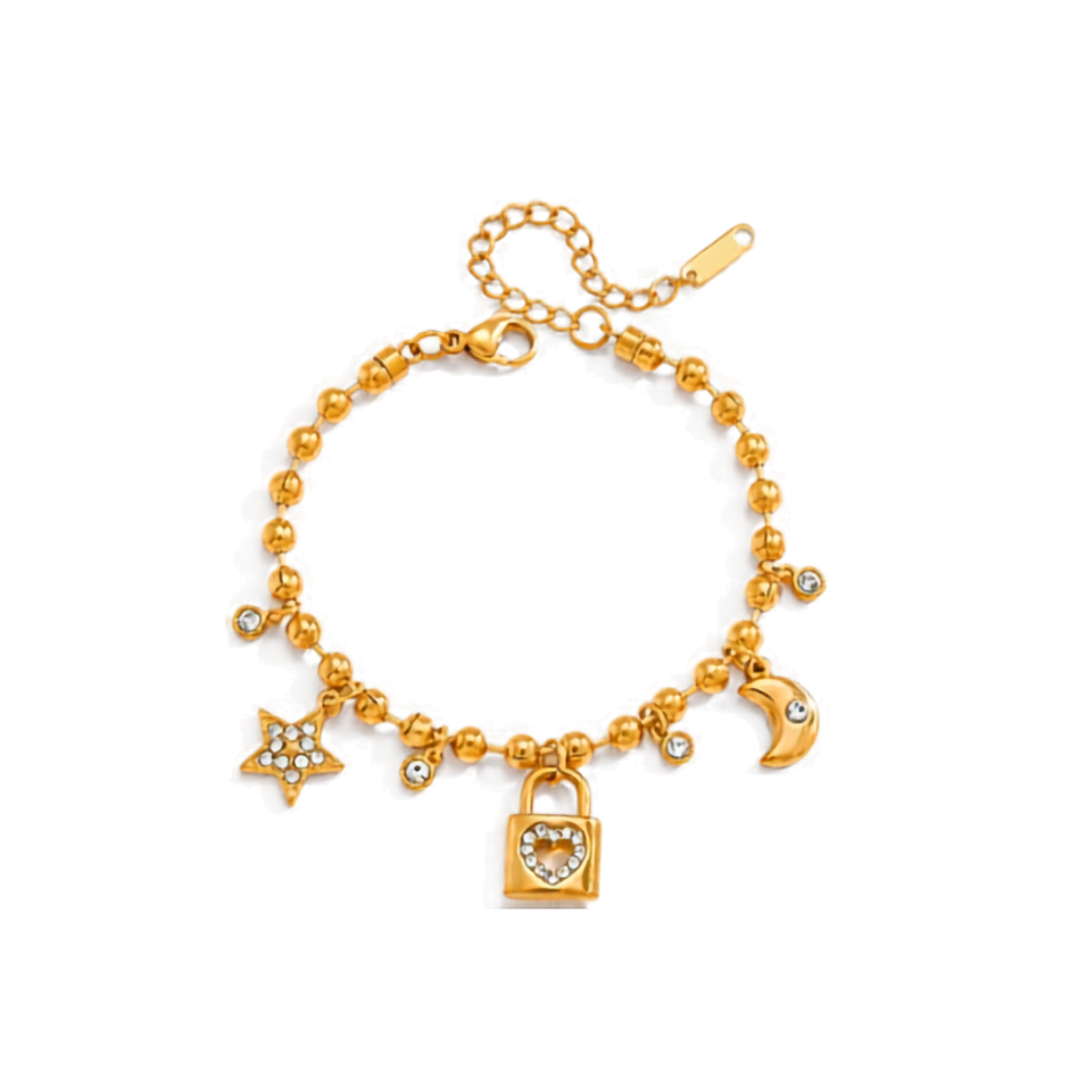 Celestial Protection Heart Lock Bracelet
