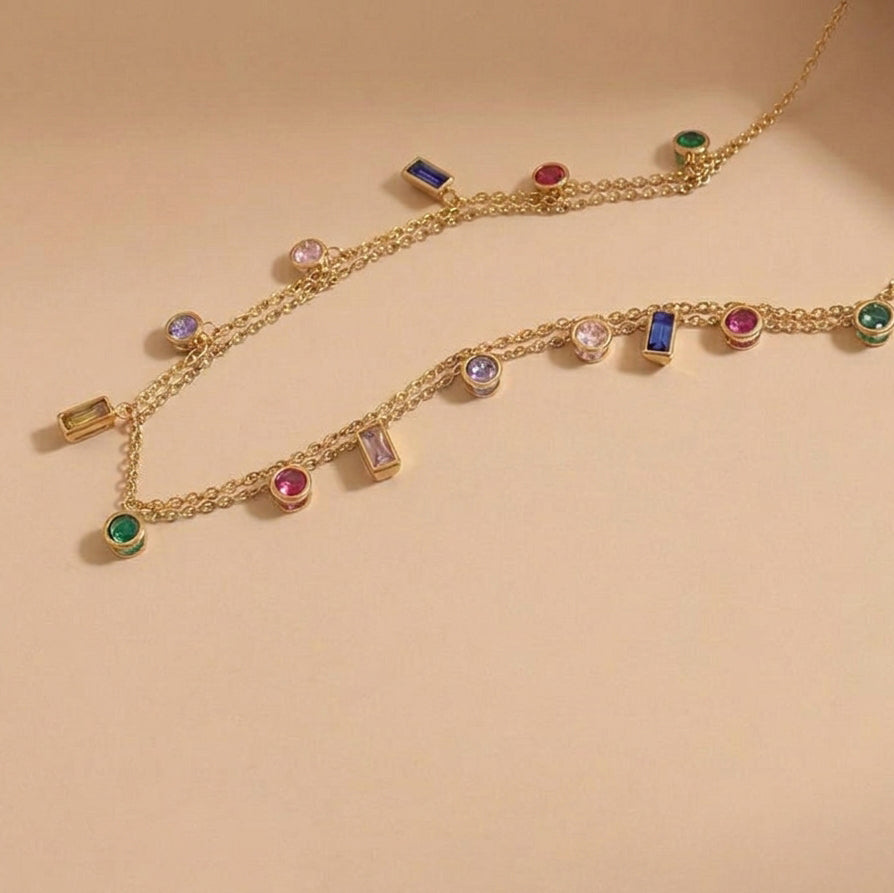SoulGlow Rainbow Bezel Necklace