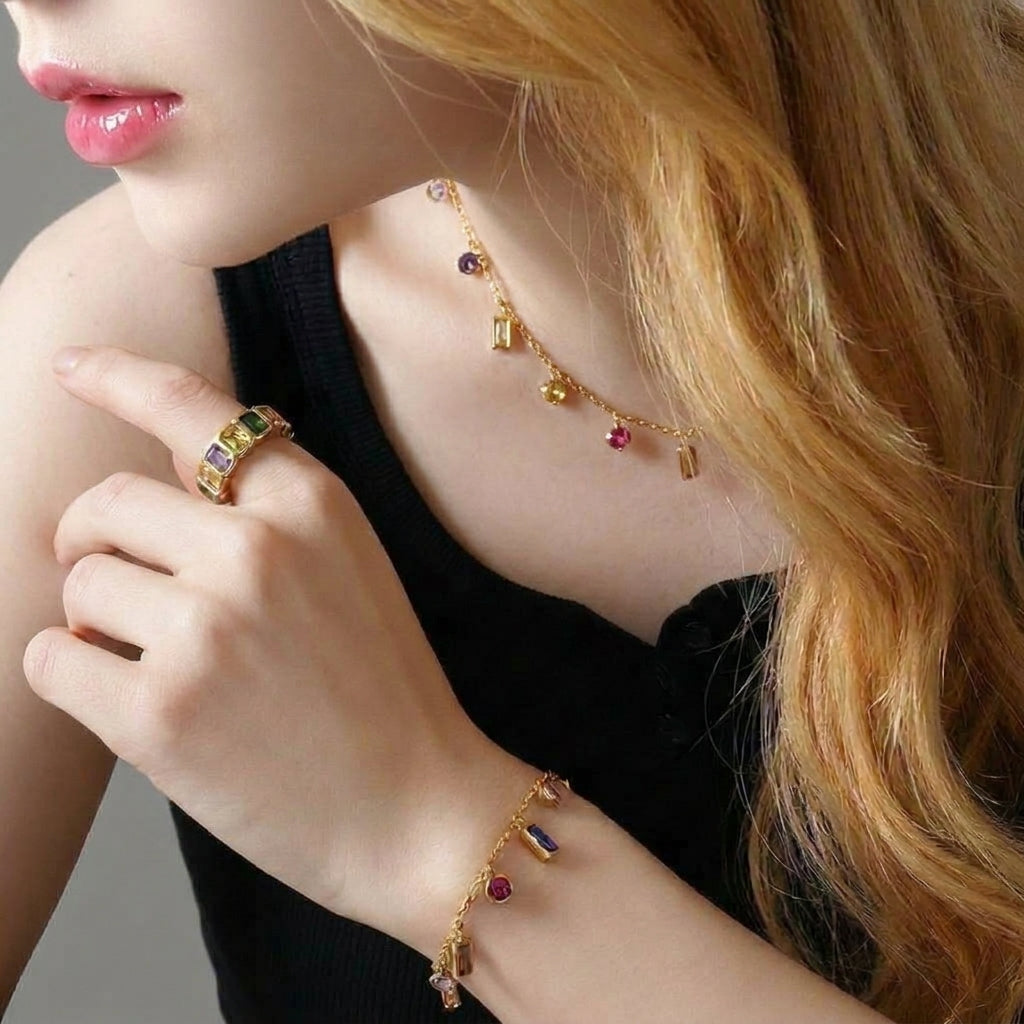 SoulGlow Rainbow Bezel Bracelet