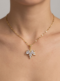 Autumn Dew Maple Leaf Pendant Necklace